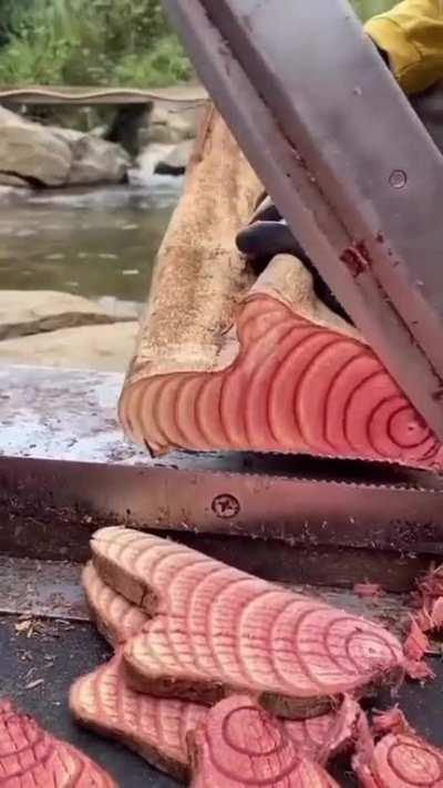 Slicing Up Wood Salami