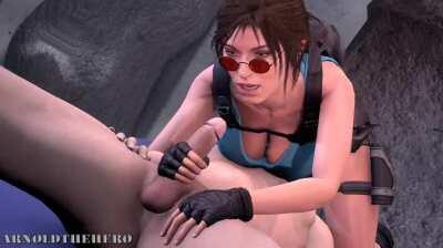 Classic Lara Croft handjob (Arnoldthehero) [Tomb Raider]