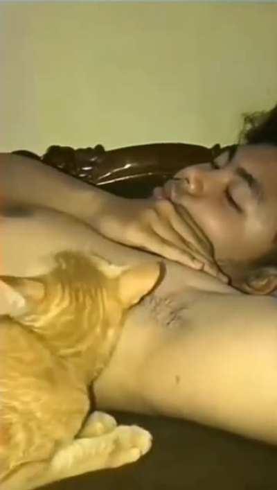 moldy i dont even know why did the cat lick his armpits or why he let it