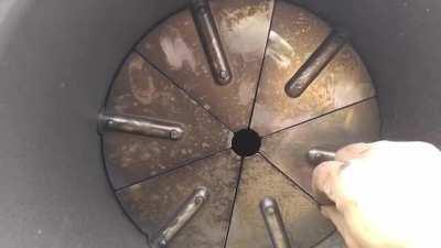 Adjustable vanes on a turbine found at the scrapyard