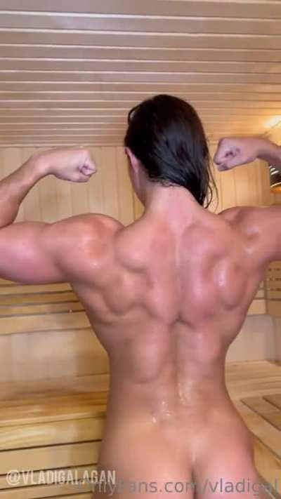 vladislava - hot steamy flexing in the sauna