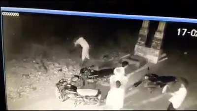 young ghost maybe 14 , fighting with humans in India , CCTV Records ( company in India ), watch his strength 💪