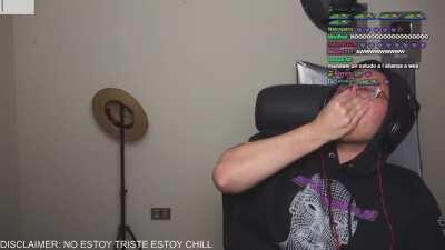 Momento emotivo del stream Sadge