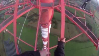 Lattice Climbing in junglinster, 215 meter above the ground.