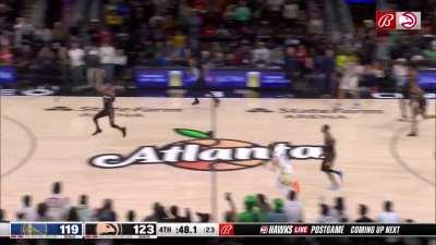 [Highlight] Two-way Trae uses his quickness for a clutch steal on Curry and races down the court for the game sealing layup.