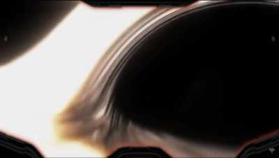 A simulation of what would happen if you fell into a black hole.