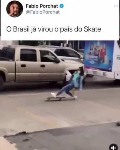 Já somos o país do skate 😂😂