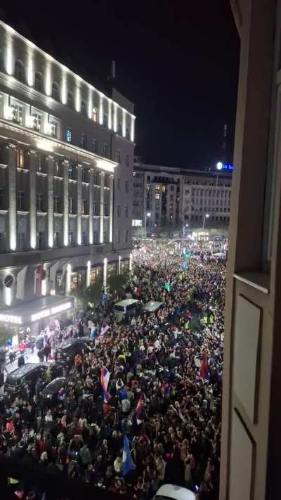 After marching for several days, students from all over Serbia are greeted ahead of whats expected to be the largest protest in Serbian history
