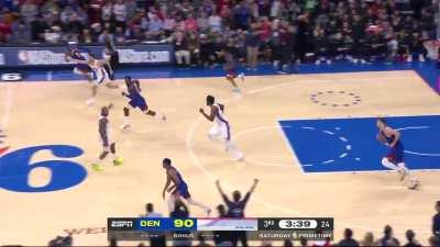 [Highlight] Embiid hits Jokic with the crossover and then throws down the powerful dunk!