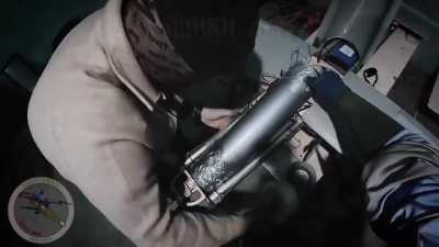 RU POV: GoPro footage Drone operators UAV assembly and explosive charge for the 