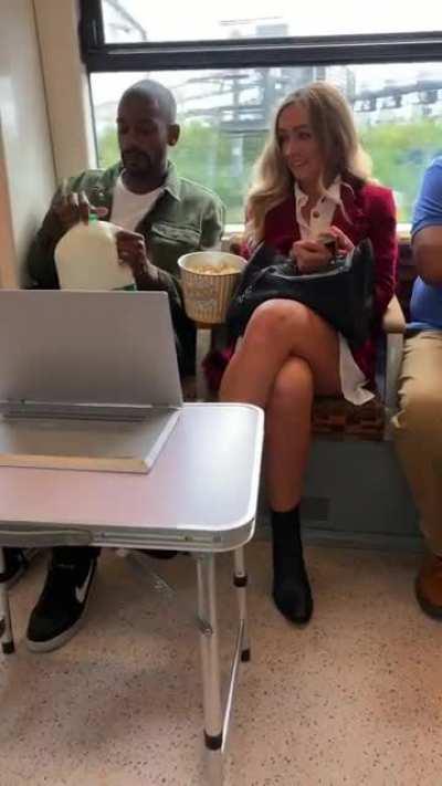 Finding a movie date on the train