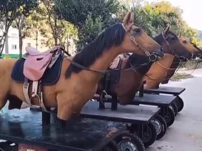 These movie set horses.