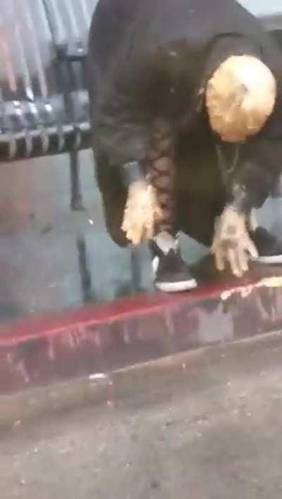 She was probably just trying to get some gum out of her hair.