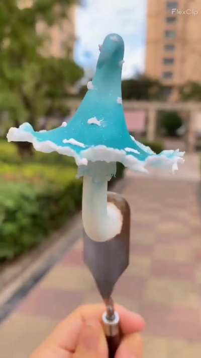 Witch-hat mushroom sculpture