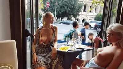 Natalya and friend causing havok in Rome