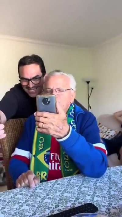 Playing a prank on his father