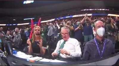 Nuggets announcer Chris Marlowe with the call as the Nuggets hit a go-ahead 3!