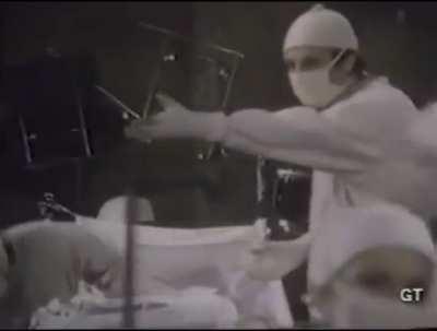 Blooper of Loretta with a saw