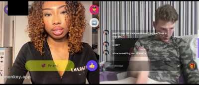 Omegle blasian girl reacts to big dick