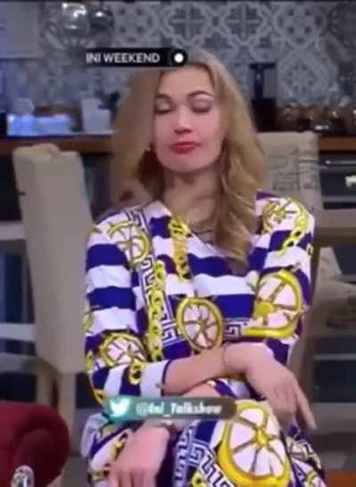 Enjoying being on a talk show