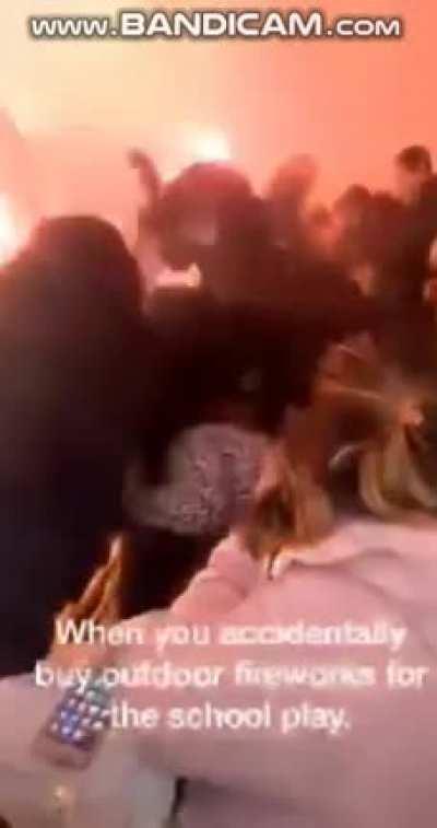 Bringing fireworks to an indoor school play