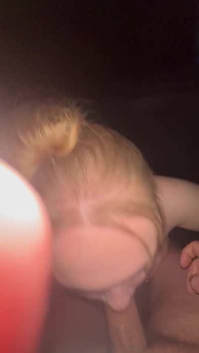 Wife swallows load in hot tub 