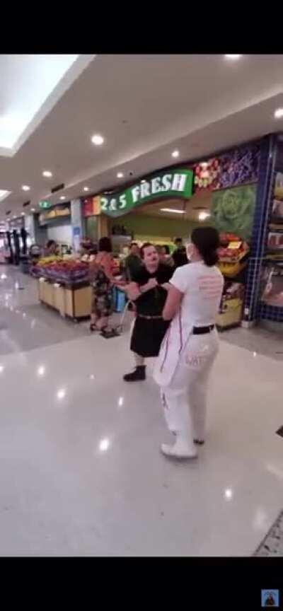 The nerve to do this in the middle of the mall