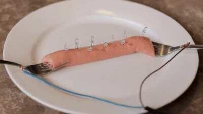 Cooking a Sausage with 240 Volts
