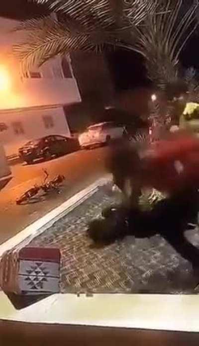 When you leave your bike on the road to join a fight