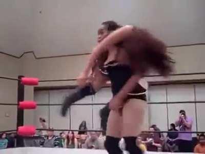 Didi Cruz gets a fireman carry then an airplane spin