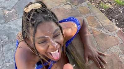 I caught the cum with my face