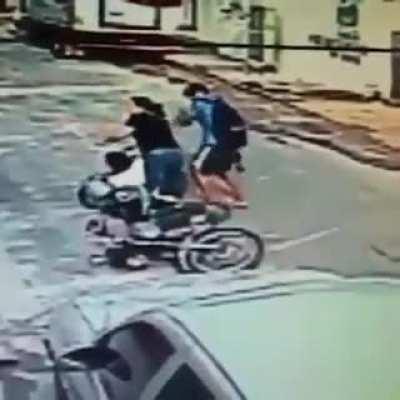 What could go wrong when you try to rob someone and drop your gun?