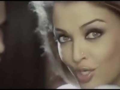 Aishwarya Rai's sexy curves and those seductive moves in sheer black saree and a bra is always so slutty.