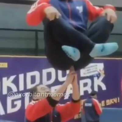 Letting your friend bounce you as a ball