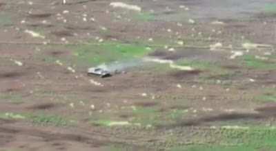 Ru pov: Russian military destroys a MT-LB of the Armed Forces of Ukraine in the Donbass Region.