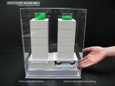 Conventional building vs. Seismically isolated building