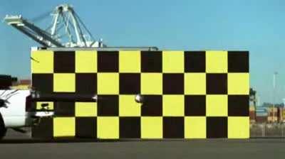 Driving at 50 mph and firing it’s cannon at 50 mph, totally cancelling momentum of the ball