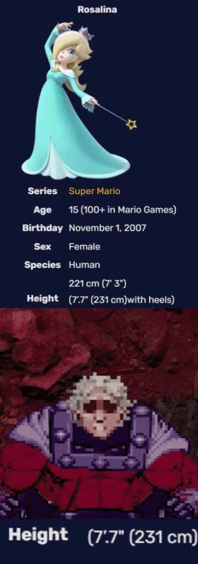 I know that she can project herself to look bigger, but Jesus Christ