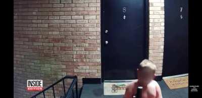 Toddler wielding hand gun outside of his apartment