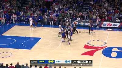 [Highlight] Full sequence of Philly only having 4 guys on the court and Harden coming off the bench mid-play