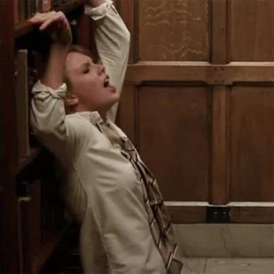 She gasps as you lick her pussy.