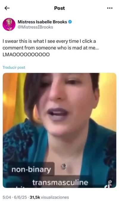 Mistress acknowledges her haters