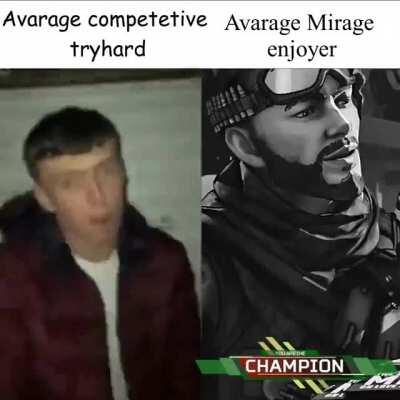 Avarage competetive tryhard vs. Avarage Mirage enjoyer