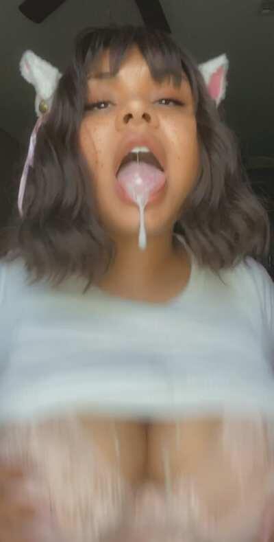 The face I make when you cum deep in me from me bouncing on your cock..