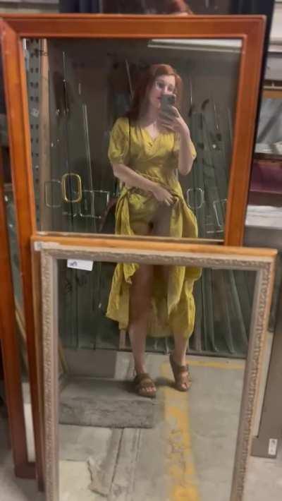 It was hot today so I left my panties at home