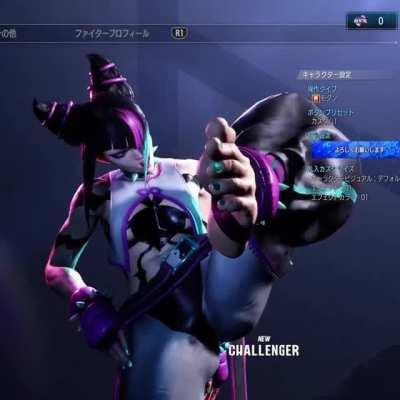 Juri's SF6 character settings screen