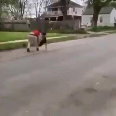 Big boy hit the old school kick