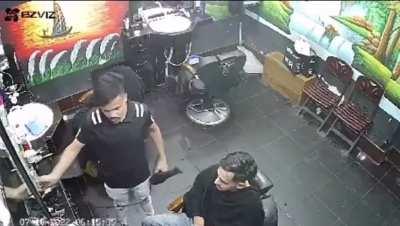 At the barber shop...