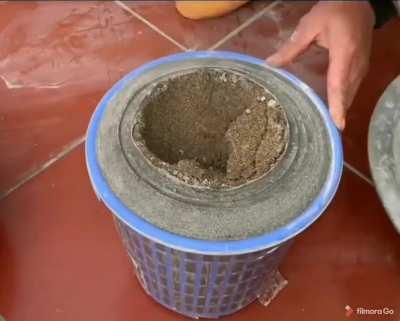 Making a cement stove for the poor. Pretty neat