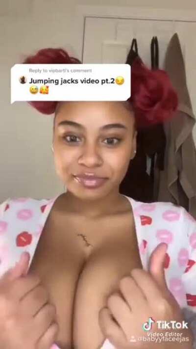 Added some music to her jumping jacks 😏